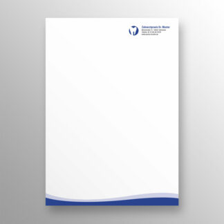Briefpapier 1-seitig wave blau