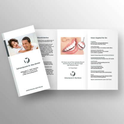 Praxisflyer 6-seitig anthrazit mit Praxislogo