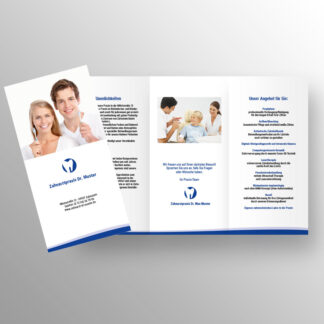 Praxisflyer 6-seitig blau mit Praxislogo