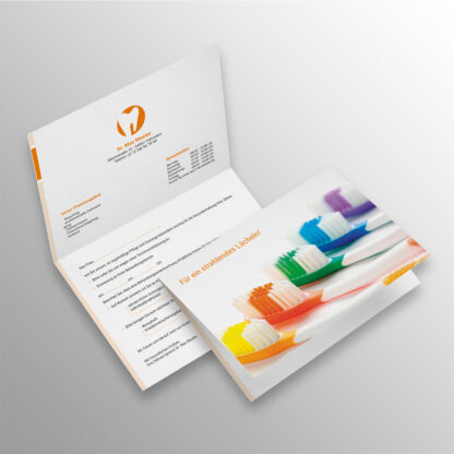 Verschluss-Recallkarten blocks orange Datenschutz Zahnarzt