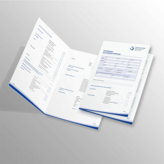 Anamnesebogen 4-seitig blau mit Praxislogo
