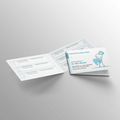 Bonuspass querformat aqua mit Praxislogo