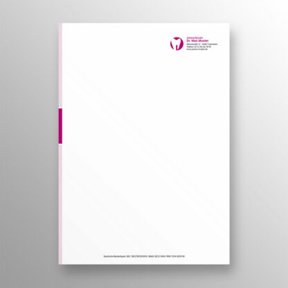 Briefbogen 1seitig magenta mit Praxislogo