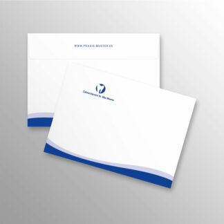 Briefumschlag DIN C5 ohne Fenster blau mit Praxislogo