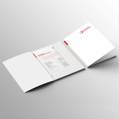 Patientenmappe für DIN A4 rot mit Praxislogo