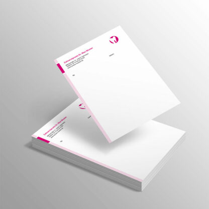 Rezeptblock DIN A6 magenta mit Praxislogo
