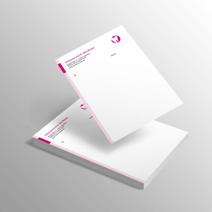 Rezeptblock DIN A6 magenta mit Praxislogo