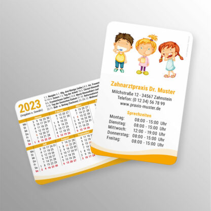 Taschenkalender 2023 abgerundete Ecken sonnengelb