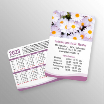 Taschenkalender 2023 abgerundete Ecken violett