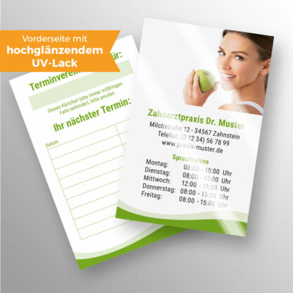 Terminkärtchen Premium UV-Lack apfelgrün