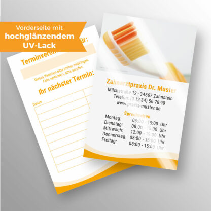 Terminkärtchen Premium UV-Lack sonnengelb