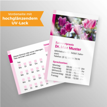 Terminkärtchen Premium UV-Lack magenta