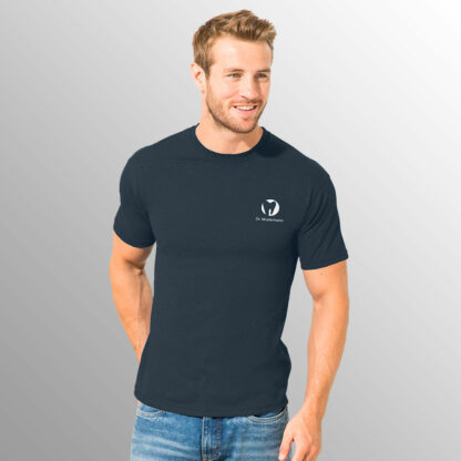 Praxisshirt für Herren dunkelgrau mit Praxislogo