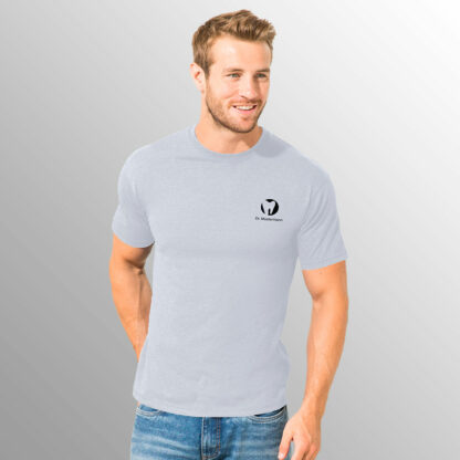 Praxisshirt für Herren hellgrau mit Praxislogo