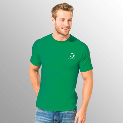 Praxisshirt für Herren grün mit Praxislogo